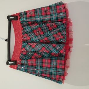 Kids size 12, Justice Red and Green Plaid Skirt